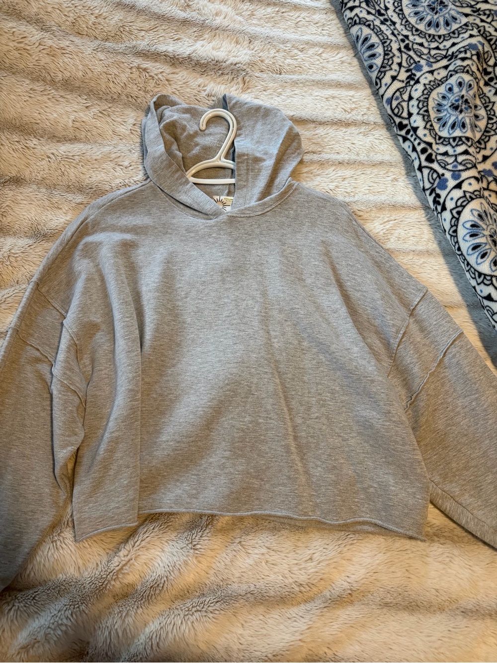 Women's Gray Cropped Hoodie Sweatshirt